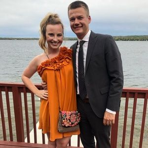 H&M burnt orange dress